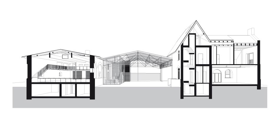 Plan 1 zu: JFZ. Jugend-, Kultur- und Freizeitzentrum - Umbau und Erweiterung der ehemaligen Schultheiss-Brauerei, Neuruppin, 1993-2003, Architekt: Jo Sollich