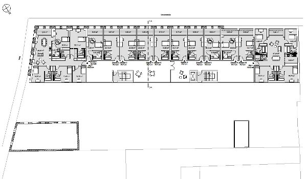 Grundriss 1. OG Entwurf betreutes Wohnen Luckenwalde, Sollich Architekten 
 Sollich Architekten