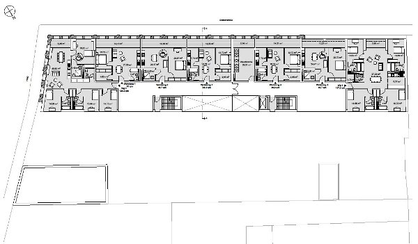 Grundriss 2. OG Entwurf betreutes Wohnen Luckenwalde, Sollich Architekten 
 Sollich Architekten