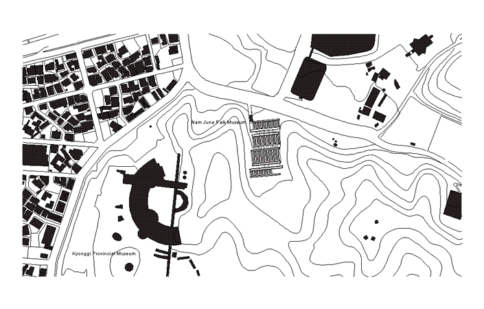 Plan 1 zu: NJP. Nam June Paik Museum - Wettbewerb zum Neubau eines Kunstmuseums für die Werke des Künstlers Nam June Paik und zeitgenössische Kunst, Kyonggi, Korea, 2003, Architekt: Jo Sollich