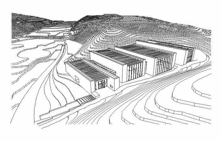 Plan 2 zu: NJP. Nam June Paik Museum - Wettbewerb zum Neubau eines Kunstmuseums für die Werke des Künstlers Nam June Paik und zeitgenössische Kunst, Kyonggi, Korea, 2003, Architekt: Jo Sollich