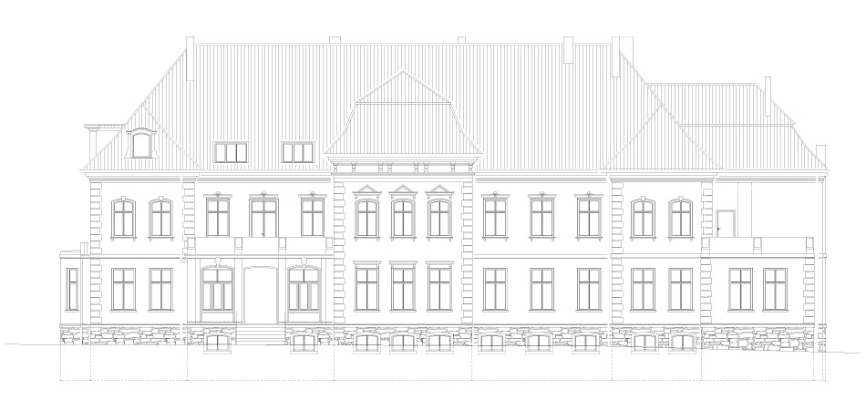 Plan 2 zu: ROS. Sanierung Gutshaus Rosengarten - denkmalgerechte Sanierung und Umbau des ehemaligen Gutshauses zu einem Ateliergebäude, Frankfurt/O., 2008-2009, Architekt: Jo Sollich